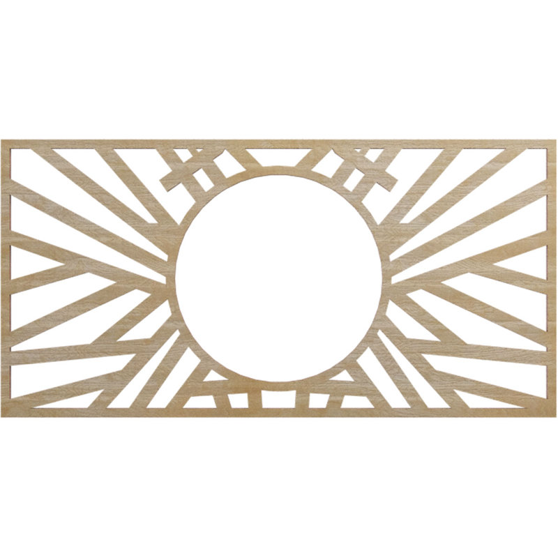 36"W x 18"H x 13 3/8"ID x 1/4"T Hoover Wood Fretwork Pierced Ceiling Medallion, Cherry, Birch, 12" H x 24" W x 0.38" D