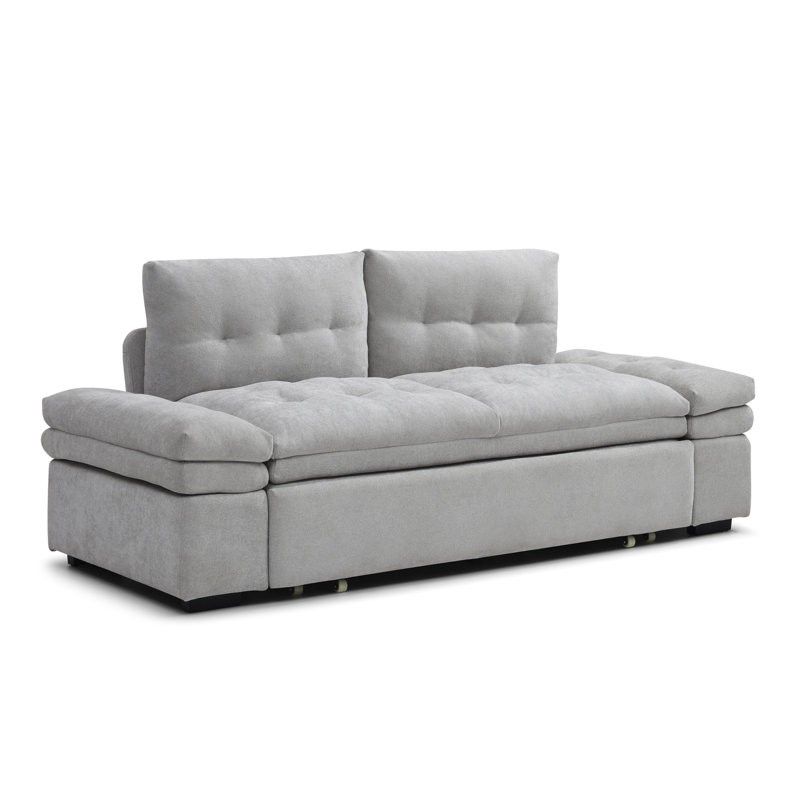 Munos Full Size Convertible Sleeper Sofa, 77" Pull Out Sofa Bed, Gray