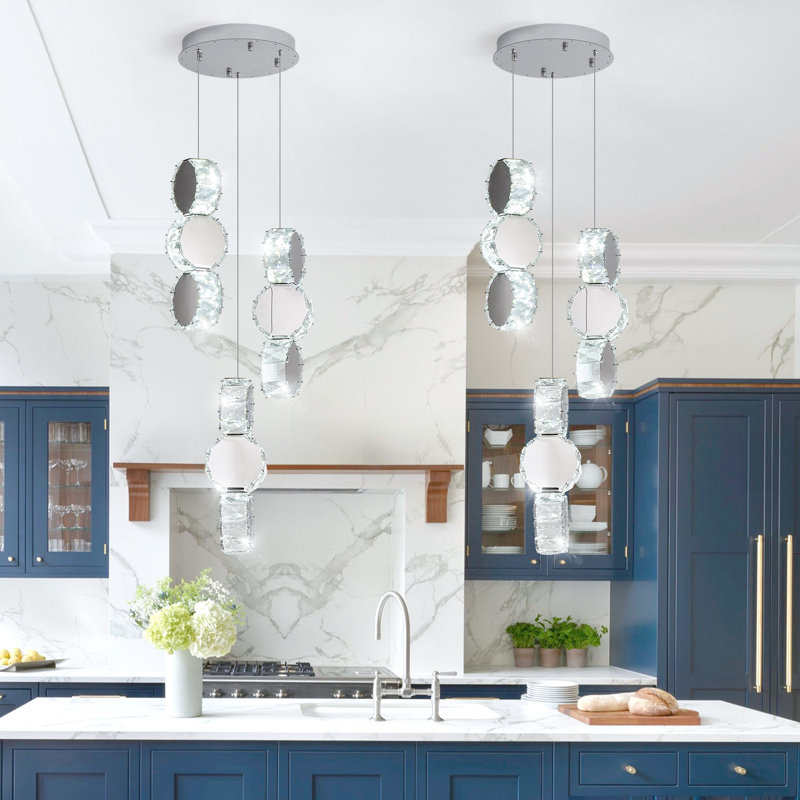 Luminaire suspendu en cristal 3 lumières Glam