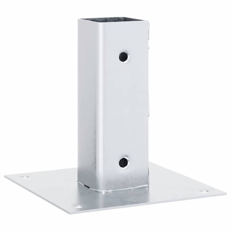 Post Bases Square 4 Pcs 51X51 Mm Powder-Coated Steel, Silver