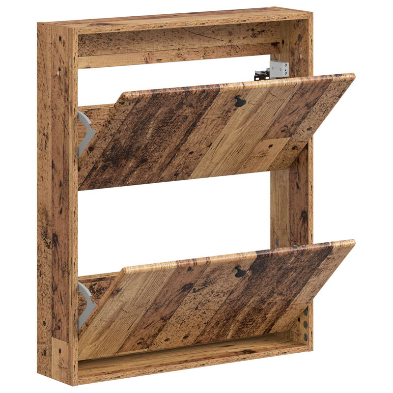 Shoe Storage, 86 cm H x 71 cm W x 17 cm D, Old Wood