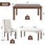 Ensemble de salle à manger moderne 6 pièces, table de cuisine rectangulaire avec 4 chaises et banc rembourrés, idéal pour la salle à manger et le salon (assemblage facile, économie d'espace)-1897444827