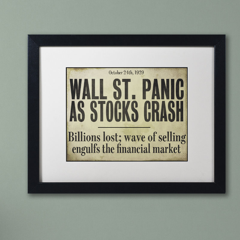«Wallstreet» par Jadaya, art textuel encadré, Blanc, H 16 po x l 20 po x P 0,5 po, Cadre noir