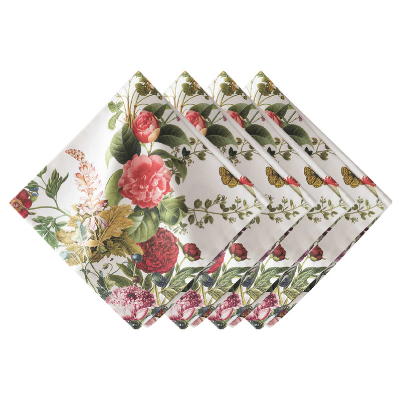 Field Of Flowers Napkin - White
