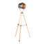 Lampe sur pied industrielle Ahoy en bois naturel et métal antique