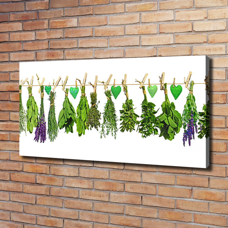 Herbs On A String - Wrapped Canvas Print