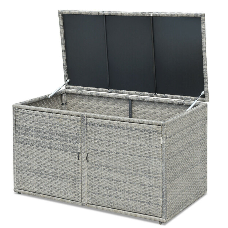 Costway 45 " W 110 Gallons Water Resistant Deck Box in Gray