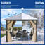 Pavillon de jardin d'extérieur en aluminium avec rideaux-113571199
