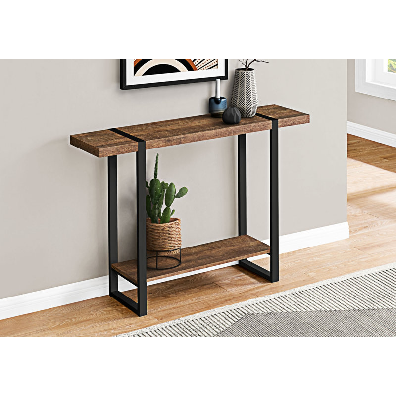 Console avec tablette ouverte, Brun