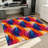 Abstract Wave Area Rug, Vibrant Colors Floor Protector, Artistic Design Non-Slip Machine Washable Shag, Indoor Mat for Living Room Bedroom Entryway Home Office Dining Spaces-129764467
