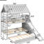 Lit simple / simple avec lit gigogne, glissade et lit compact gris
