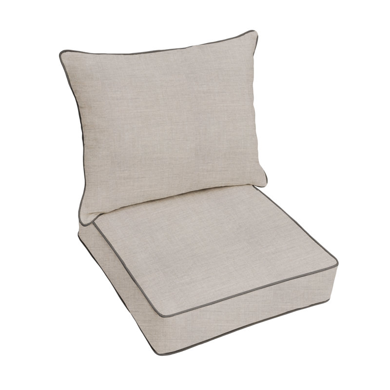 Ensemble de coussins et coussins Sunbrella, L 30 po x P 27 po x H 5 po, Sunbrella - argent moulé