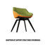 Ensemble de table de salle à manger en MDF crème moderne avec chaises en polyuréthane vert pour la maison et la cuisine