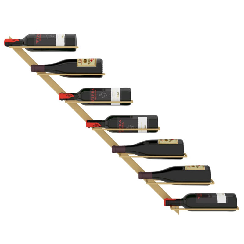 Dudek Wall Mounted Wine Bottle Rack, Gold