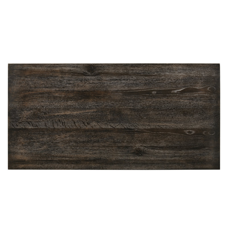 Table Ii à hauteur de comptoir grise - plateau en bois fixe, pieds droits carrés, étagère inférieure avec espace de rangement