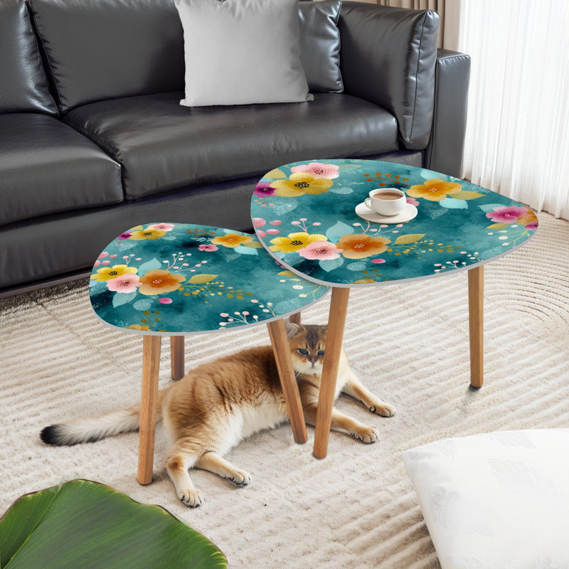 Ensemble de 2 tables basses gigognes Triangle