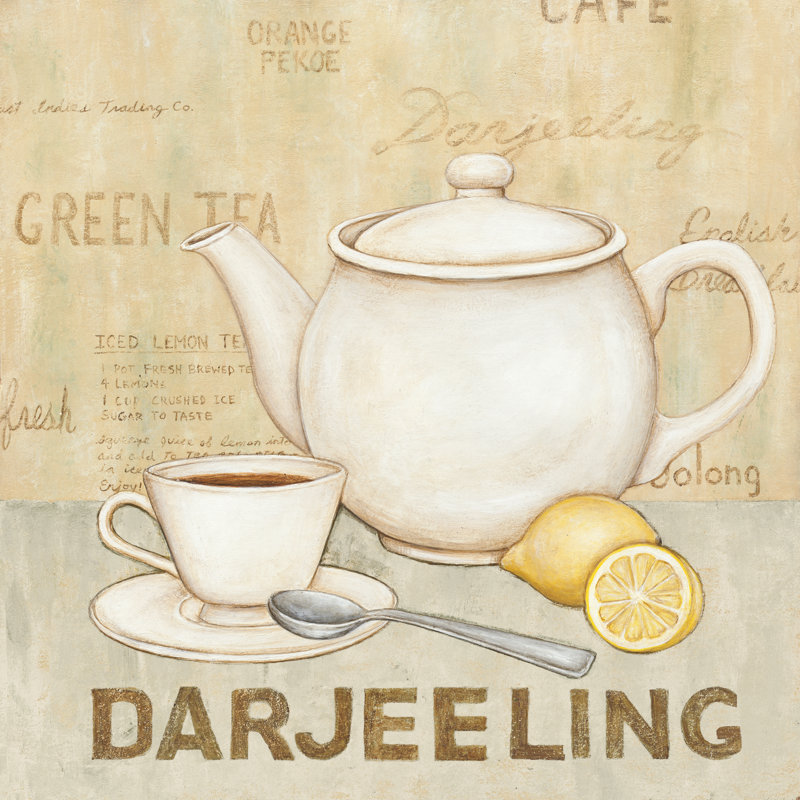 Darjeeling Tea by David Carter Brown - Graphic Art Print, 76cm H x 51cm W, Black Floater Framed