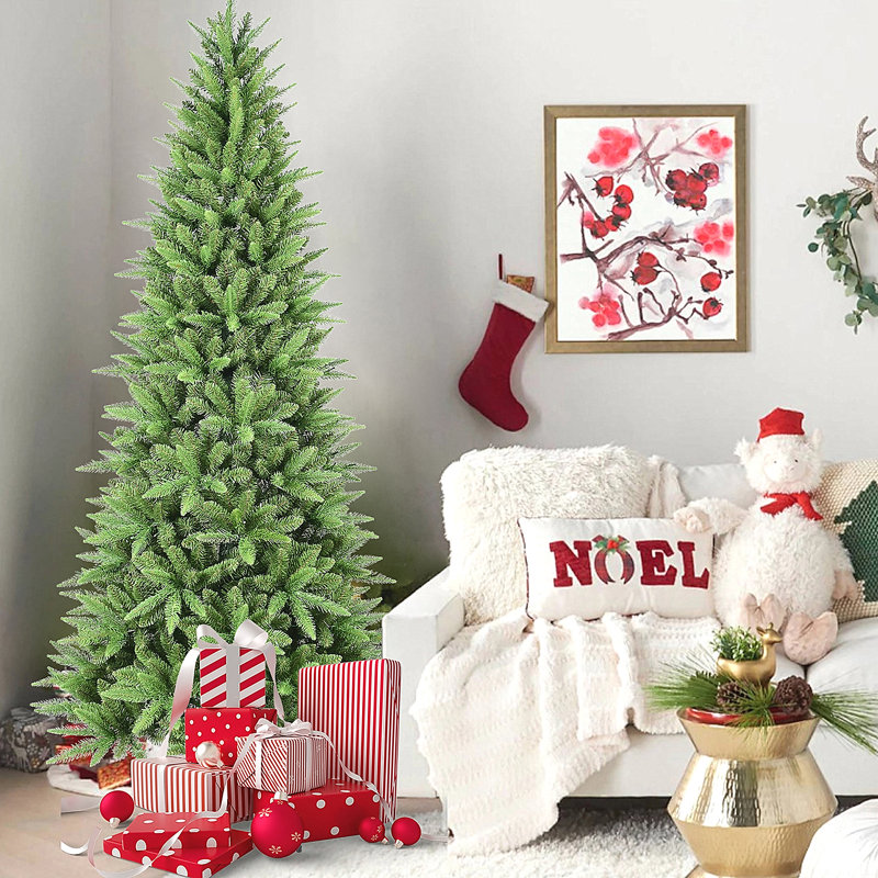  Arbre de Noël mince - 424 pointes, branches en PE + PVC, 40'