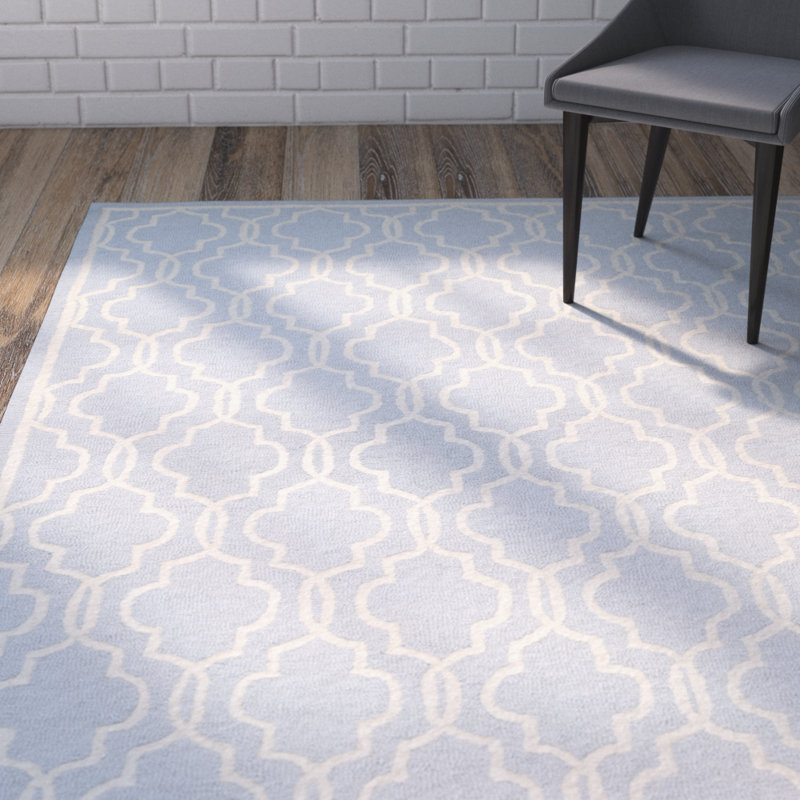 Malaki Geometric Wool Hand Woven Area Rug, Rectangle 122 x 183 cm