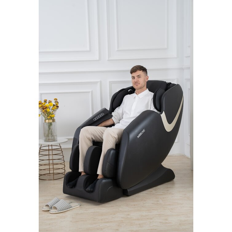 Real Relax Massage Chair, Full Body Recliner with Zero Gravity Chair, Air  Pressure, Bluetooth, Heat and Foot Roller Included, Brown 