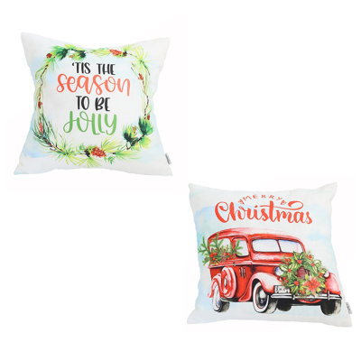 Christmas Square Printed Throw Pillow Covers & Insert (Set of 2) -  Mike&Co. New York, 50-SET-712-3279-3280