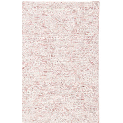 Tapis uni en laine et en coton touffeté à la main Irondale