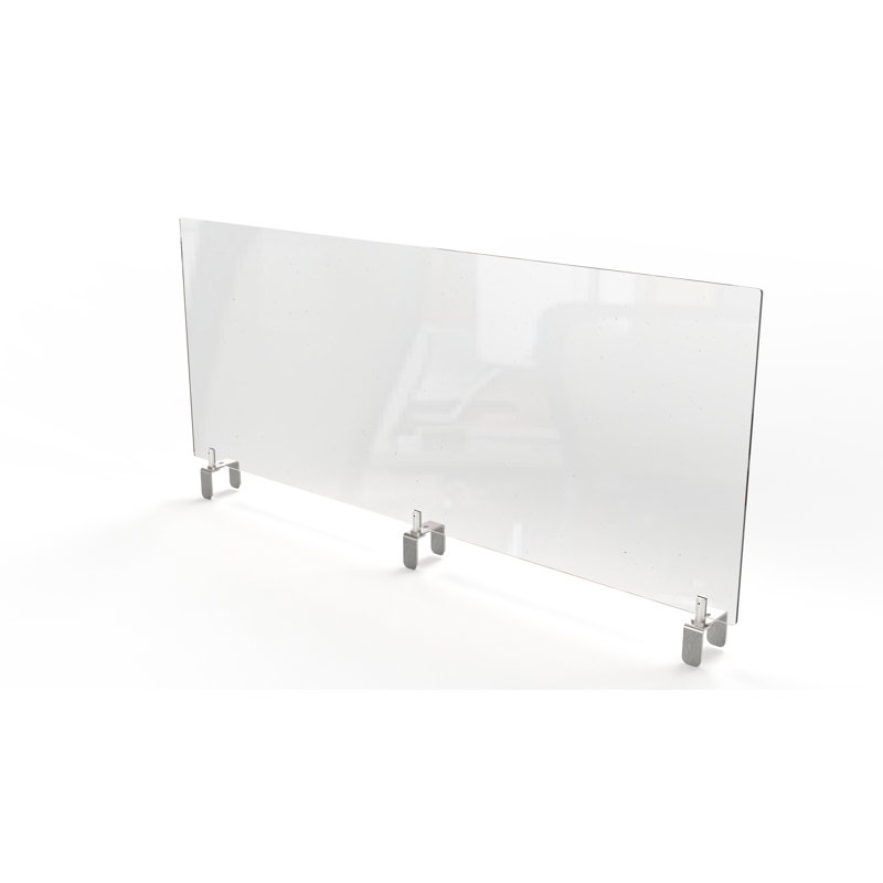 Partition Extender Clear Desk Privacy Panel, Tape, 24" H x 59" W