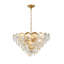 Lustre transitionnel en or 12 lumières avec détails en cristal transparent-376191356