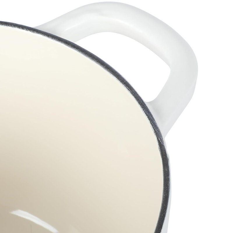 Matte White 3 Qt Enameled Cast Iron Sauce Pan with Lid