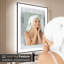 Miroir de salle de bain à DEL avec cadre noir, rétro-éclairé et miroirs de salle de bain éclairés-2100241382