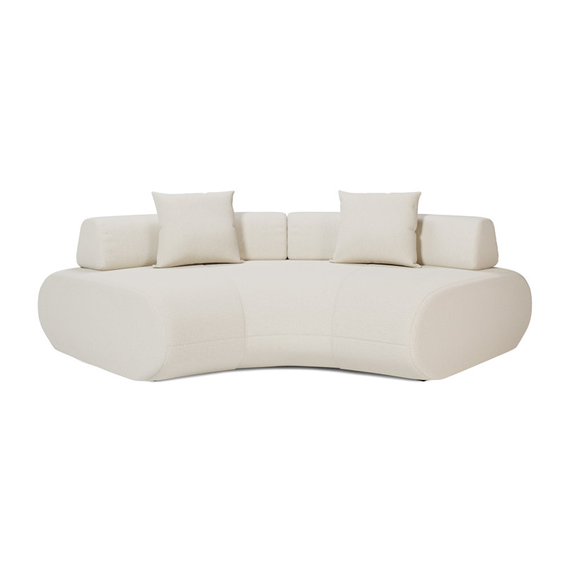 Messina Double Seat Middle Corner Chair In Vainilla Boucle Fabric