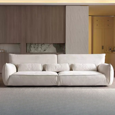 High-Back Wabi-Sabi Cream Straight Sofa