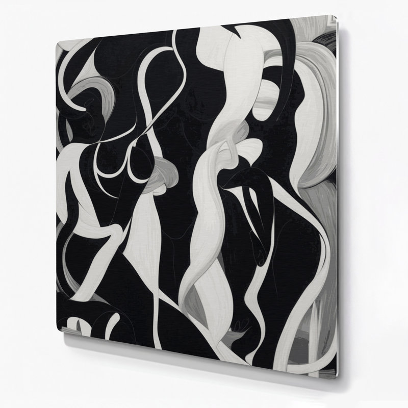 Abstract Figurative 59 Black Metal Wall Art, 12" H x 12" W