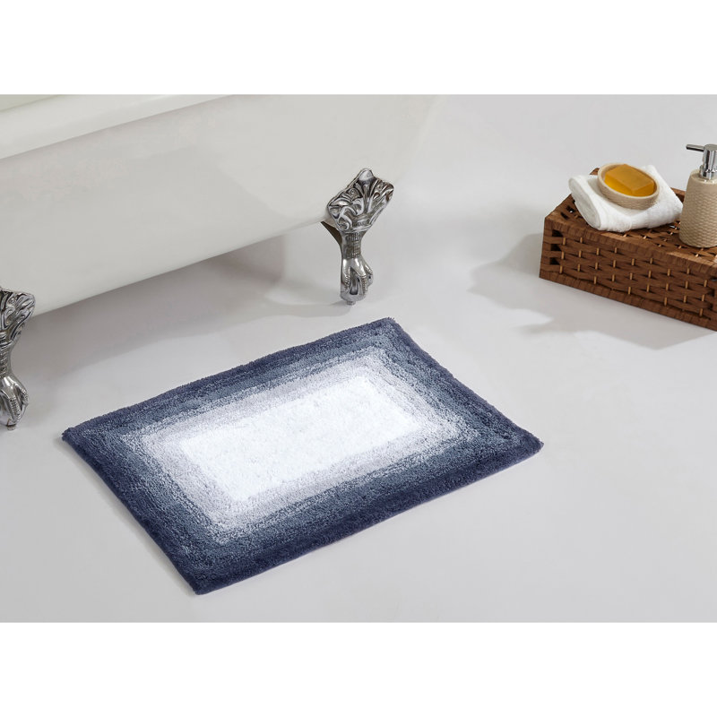 Orme 100% Cotton Tufted Bath Rug with Non-Slip Backing Machine Washable Luxurious Ombre Pattern Ultra Soft and Absorbent Bathroom Rug