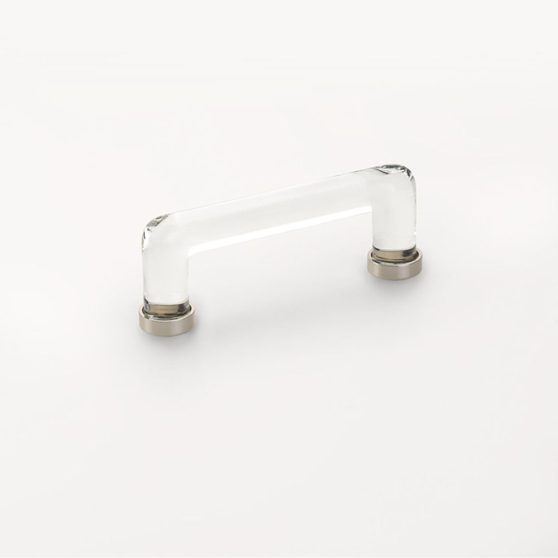 Modern Glass Appliance Pull, Polished Nickel