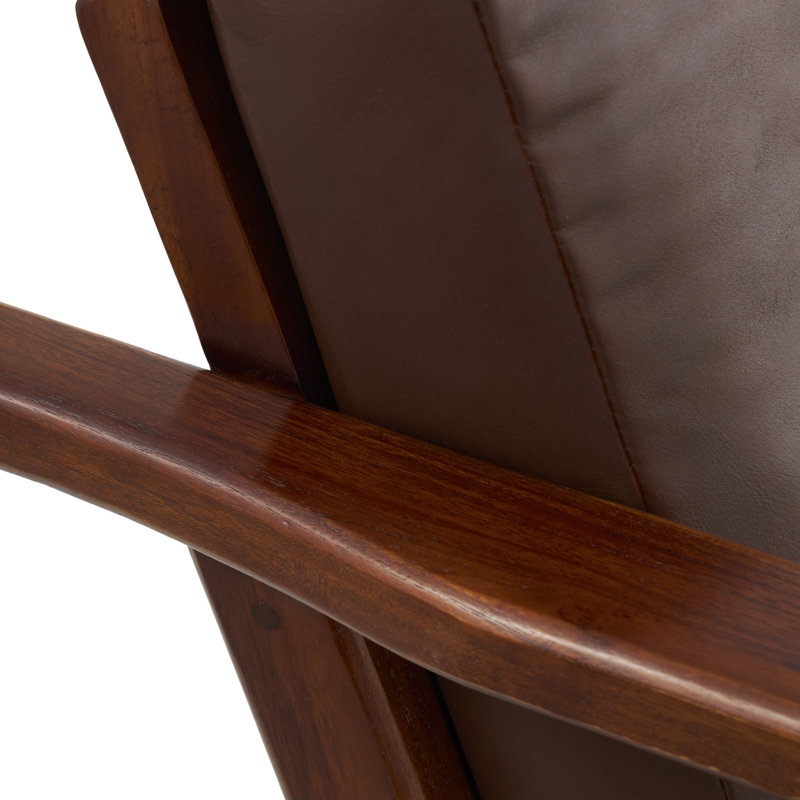 Hueston Leather Armchair, Brown Genuine Leather