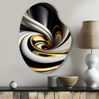 Cofi - Abstract Spirals Pear Shape Asymmetric Metal Wall Art