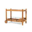 Chariot-bar à tablette en bois - Panneaux à lattes, mobile avec porte-bouteilles de vin, l 44 po x P 21,72 po, H 31,64 po, métal au design transitionnel noir, option de rangement