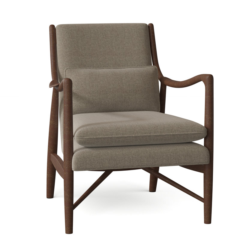 Cole 27" W Armchair, Walnut, 3152 Linen Polyester