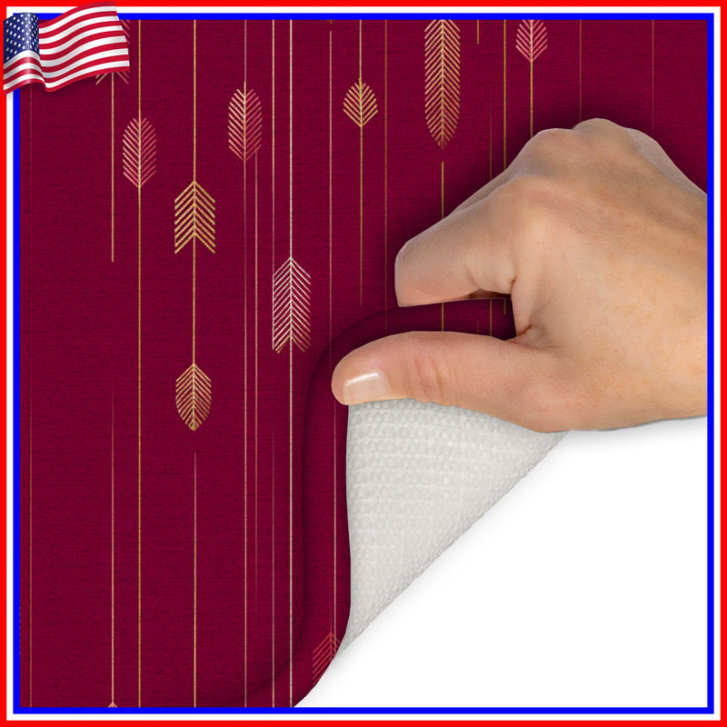 Tapis de bain Arrows, Simple - L 24 po x l 17 po, Géométrique rouge
