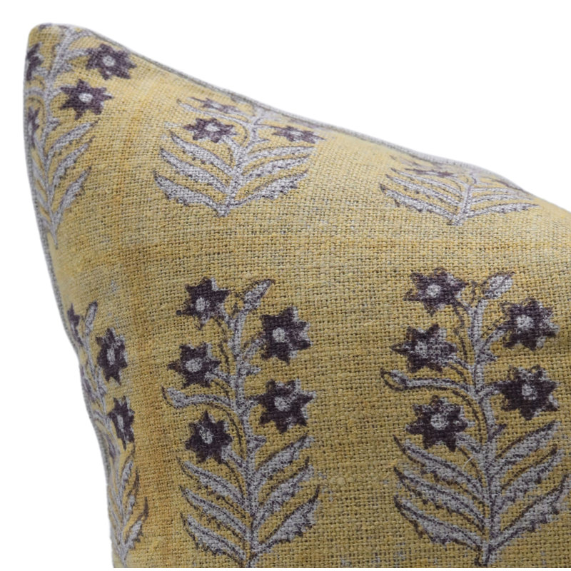 Housses de coussin en lin épais Fab Fabine, faites à la main (Indradhanush, rouille), Carré, H 16 po x l 16 po