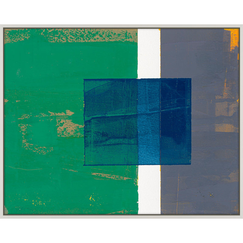 «Bold In Blue 1» par Andrea Stokes - reproduction de cadre photo, H 40 po x l 50 po x P 1,38 po, Cadre blanc