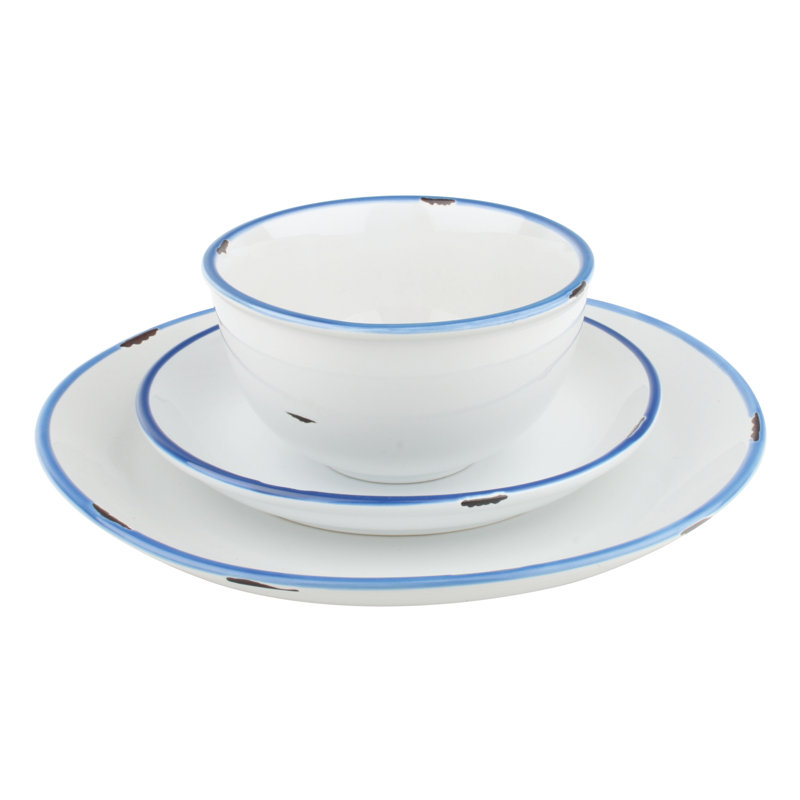Tinware Dinner Plate, White