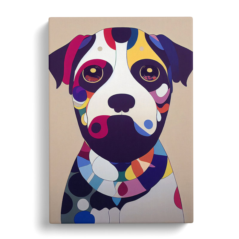 Artistic Dog Abstract - Wrapped Canvas, 60cm H x 40cm W x 3cm D