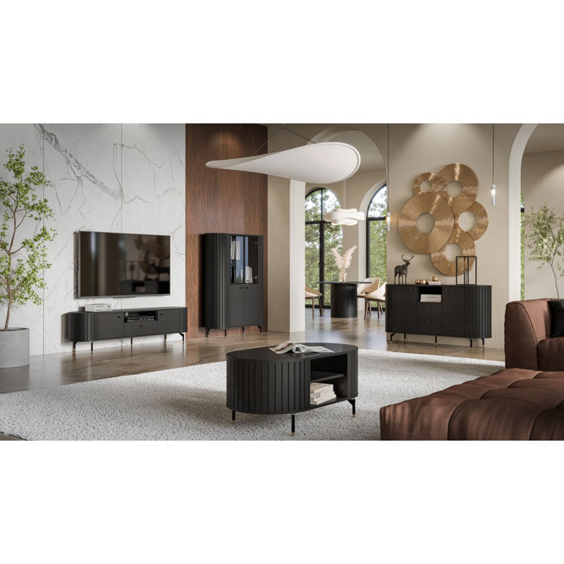 Coffee Table with Storage, Black