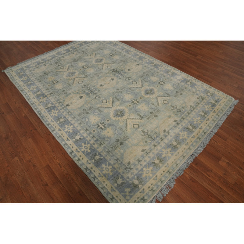 Tapis géométrique transitionnel Oushak 6 x 8