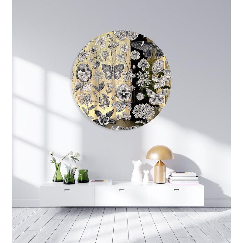 Cercles d'acrylique en miroir noir et blanc