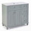 Meuble-lavabo 36 po avec lavabo en céramique, tiroirs à fermeture en douceur-204851960