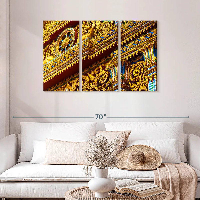Ornement du temple thaïlandais, H 28 po x l 45 po