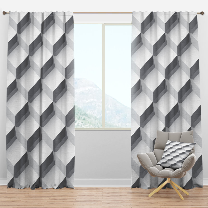 Panneau de rideau simple semi-diaphane avec passe-tringle Scandinavian, l 52 po x L 63 po
